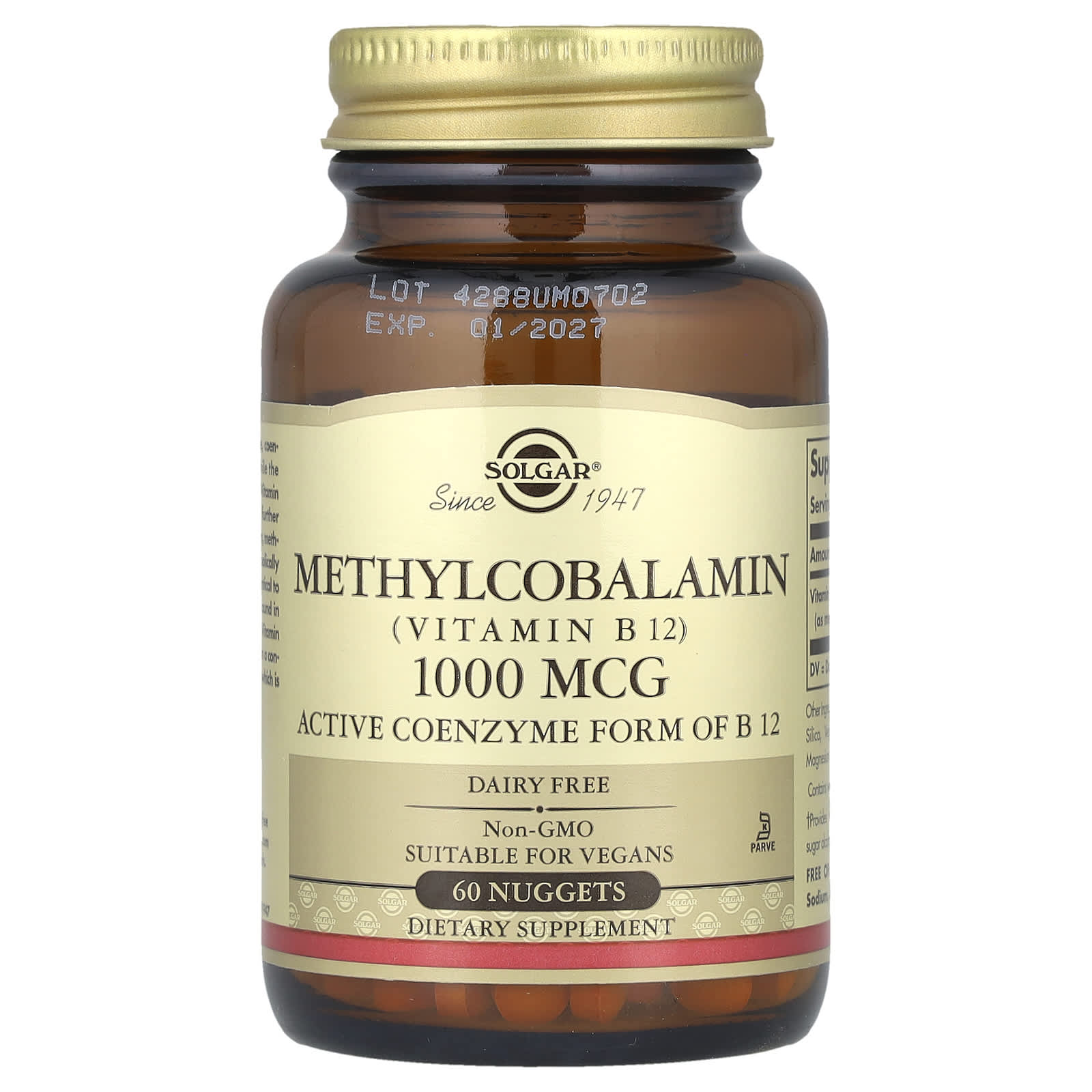 Solgar, Methylcobalamin (Vitamin B12), 1,000 mcg, 60 Nuggets - Image 1