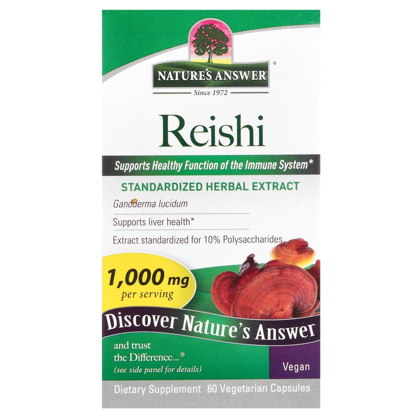 Nature's Answer, Reishi, 60 Vegetarian Capsules (500 mg per Capsule) - Image 1
