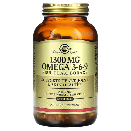 Solgar, Omega 3-6-9, 1,300 mg, 120 Softgels - Image 1