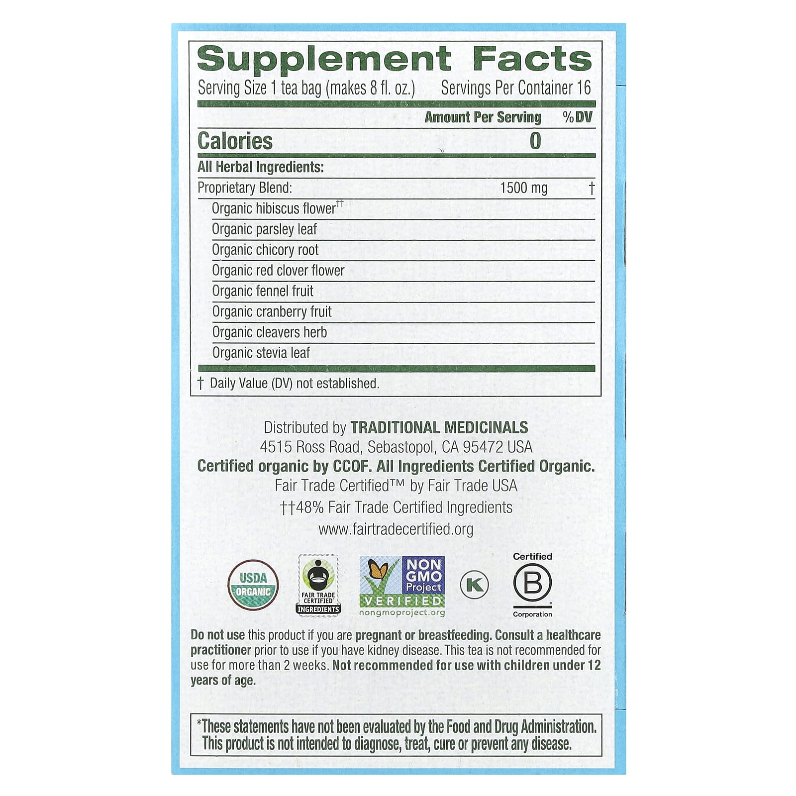 Traditional Medicinals, Organic Weightless®, Cranberry, Caffeine Free, 16 Wrapped Tea Bags, 0.85 oz (24 g) - Image 2