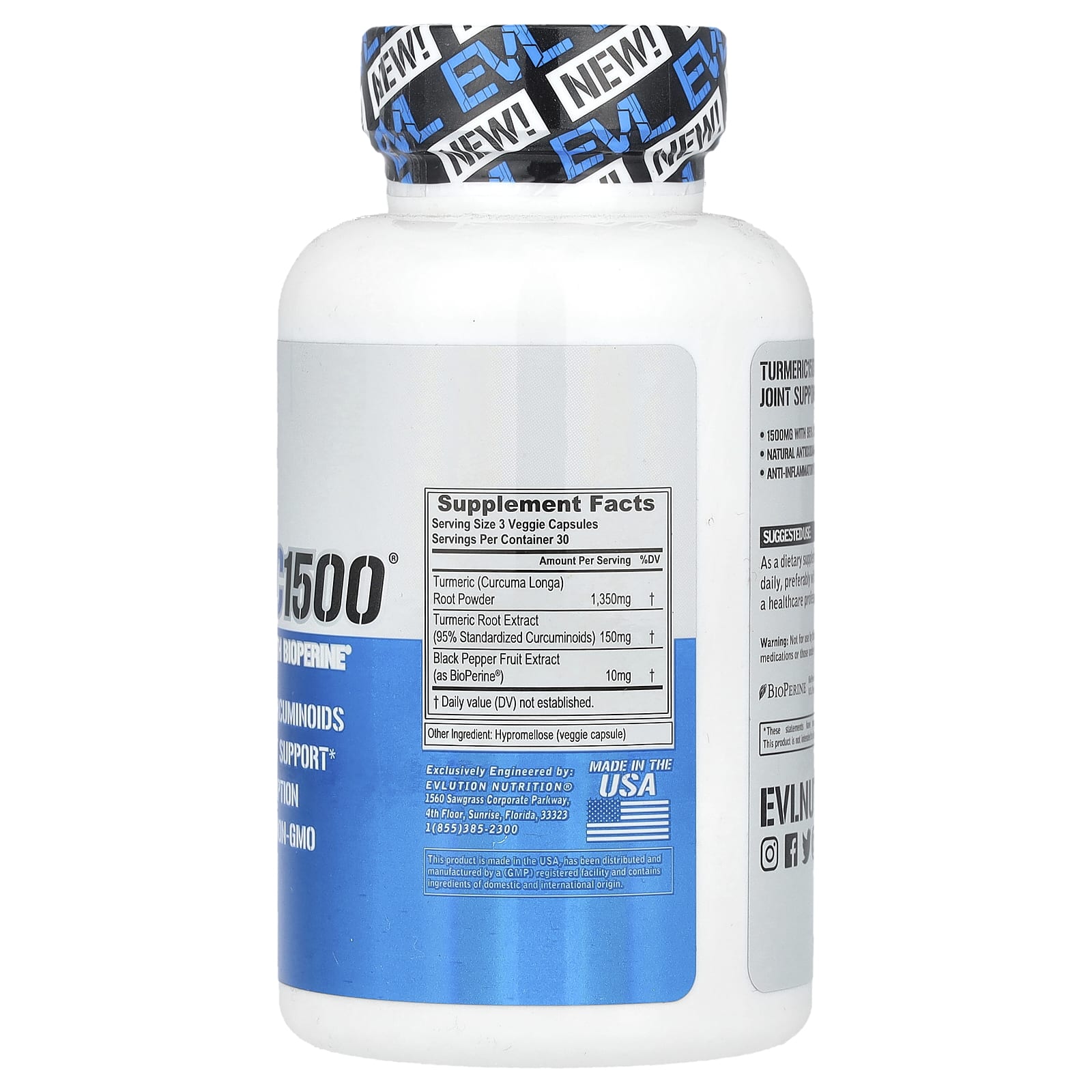 Turmeric Curcumin with BioPerine, 1500mg, Antioxidant & Joint Support - Image 2