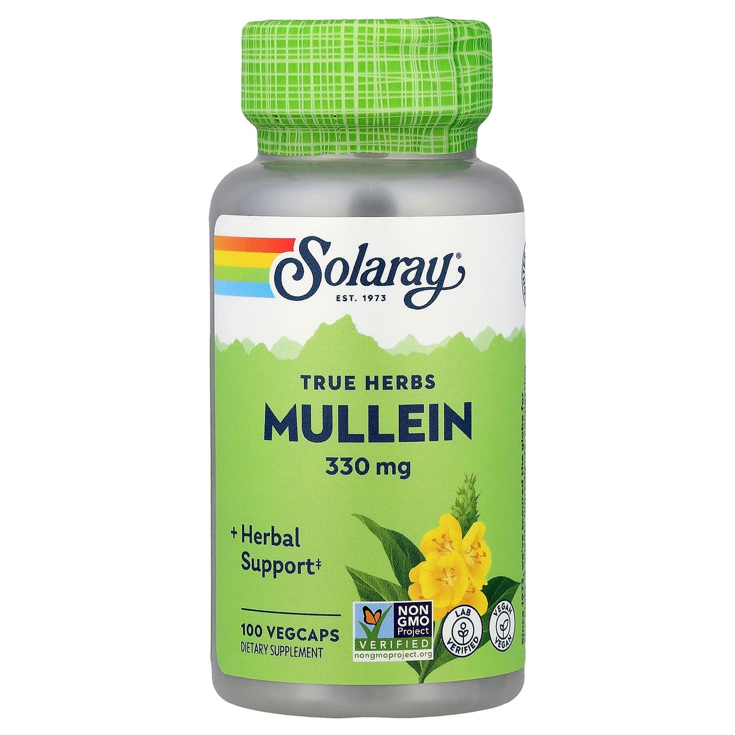 Solaray, True Herbs, Mullein, 330 mg, 100 VegCaps - Image 1