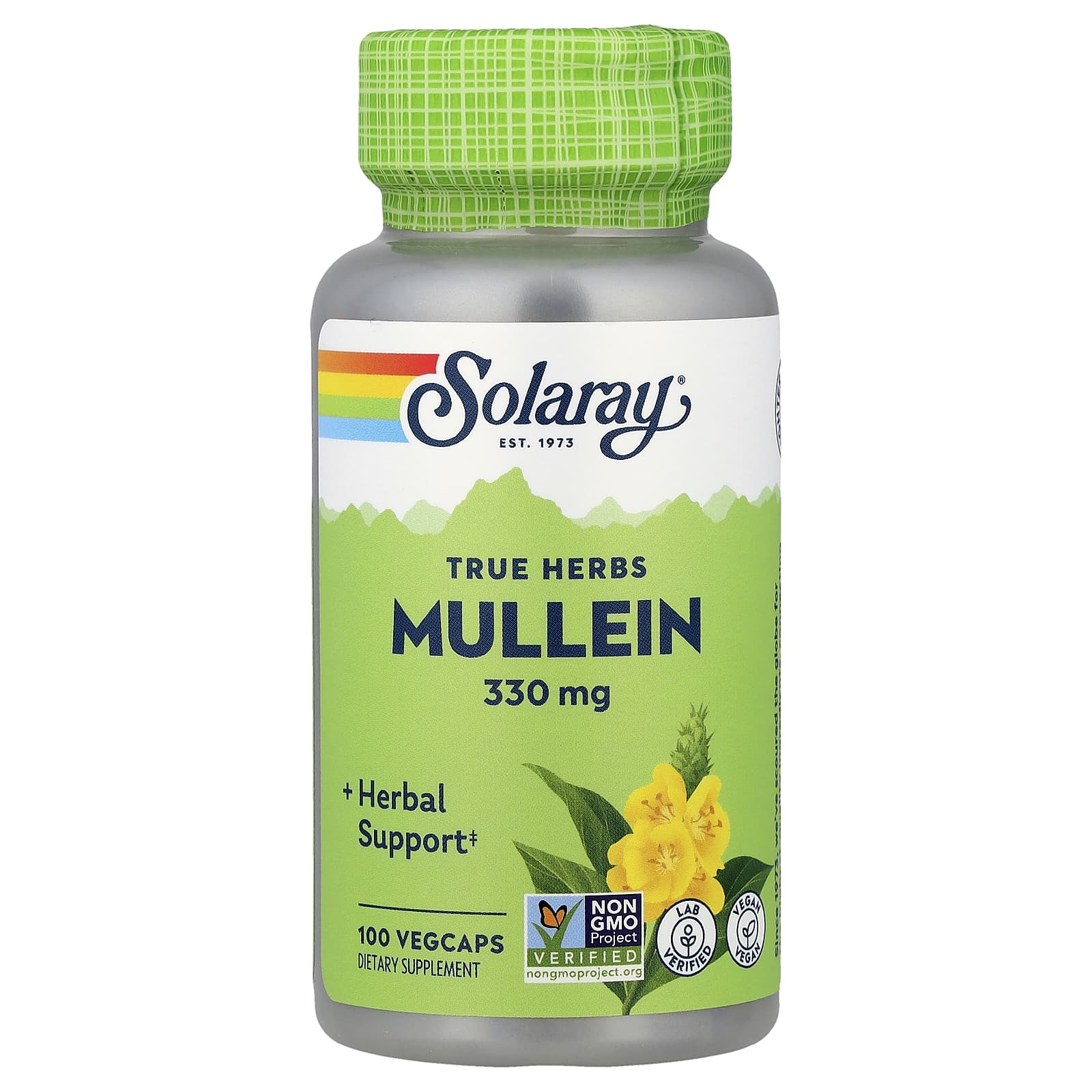 Solaray, True Herbs, Mullein, 330 mg, 100 VegCaps - Image 1