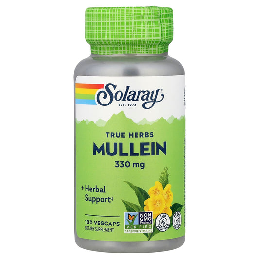 Solaray, True Herbs, Mullein, 330 mg, 100 VegCaps - Image 1