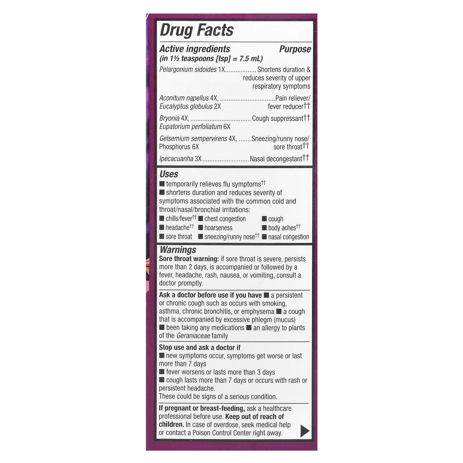 Nature's Way, Umcka®, Cold + Flu Relief, Ages 6+, Berry, 4 fl oz (120 ml) - Image 2