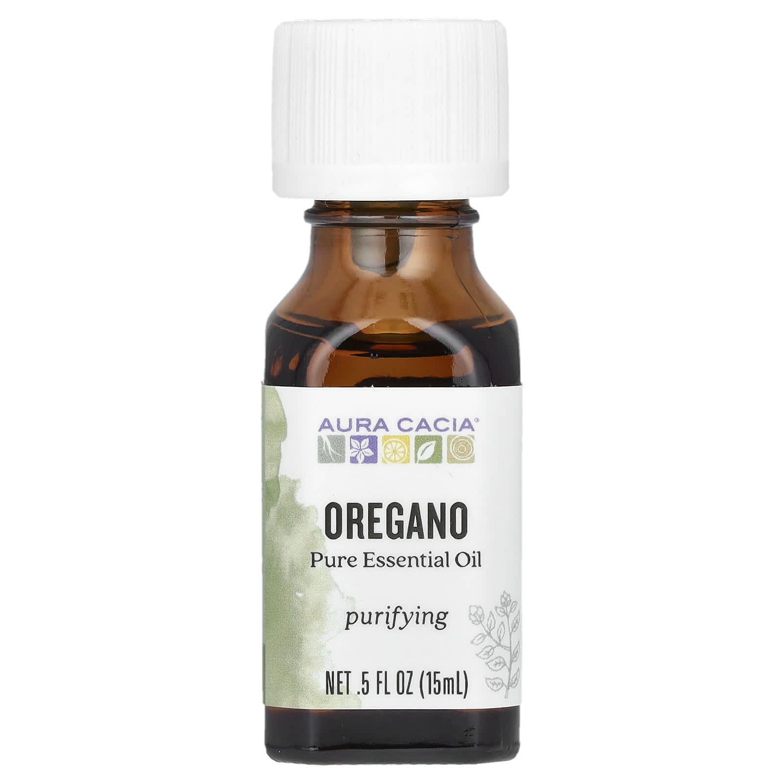 Aura Cacia Pure Oregano Essential Oil for Defense and Purification, 0.5 fl oz (15 ml) - Image 1