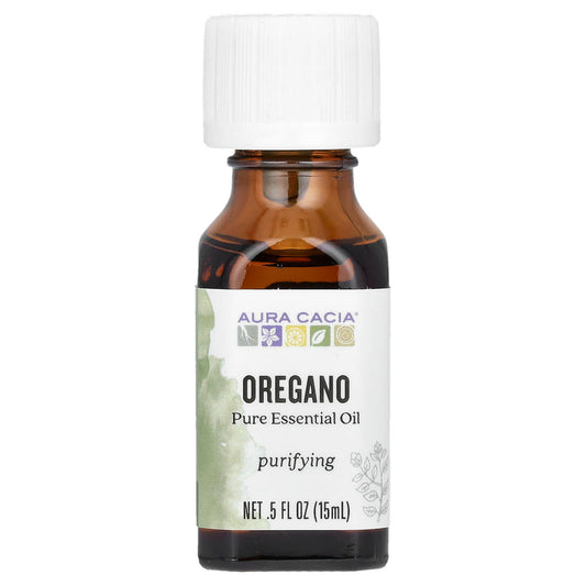 Aura Cacia Pure Oregano Essential Oil for Defense and Purification, 0.5 fl oz (15 ml) - Image 1