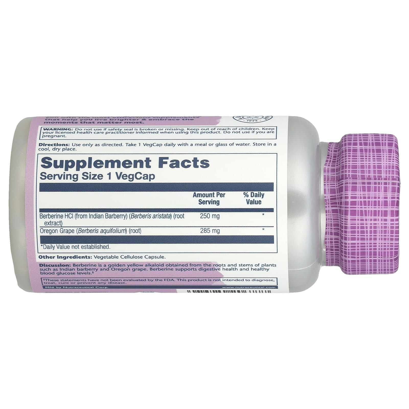Solaray, Berberine with Oregon Grape, 60 VegCaps - Image 2