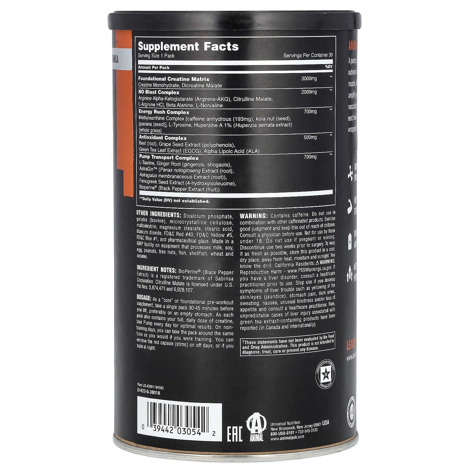 Animal Pre Workout Pump Max - 30 Packs, Nitric Oxide Boosters - Image 2