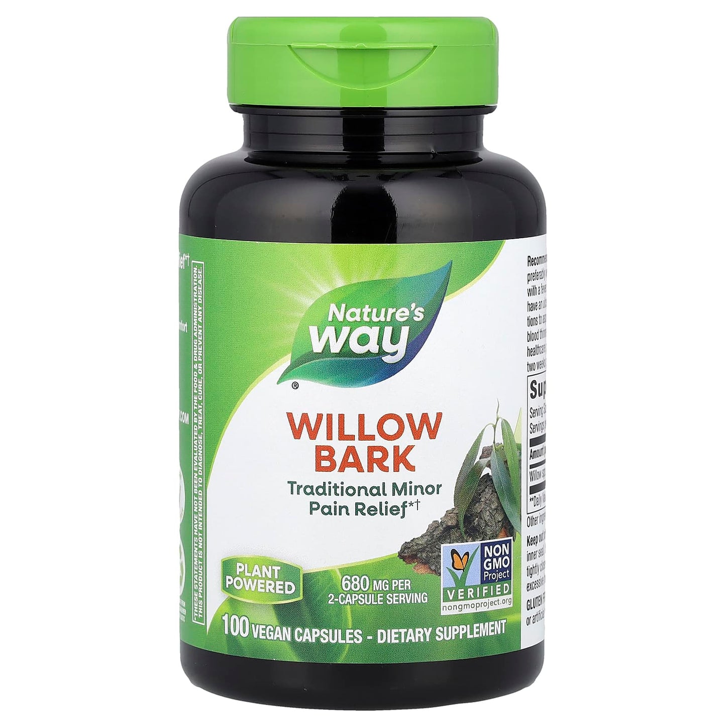 Nature's Way, Willow Bark, 100 Vegan Capsules (340 mg per Capsule) - Image 1