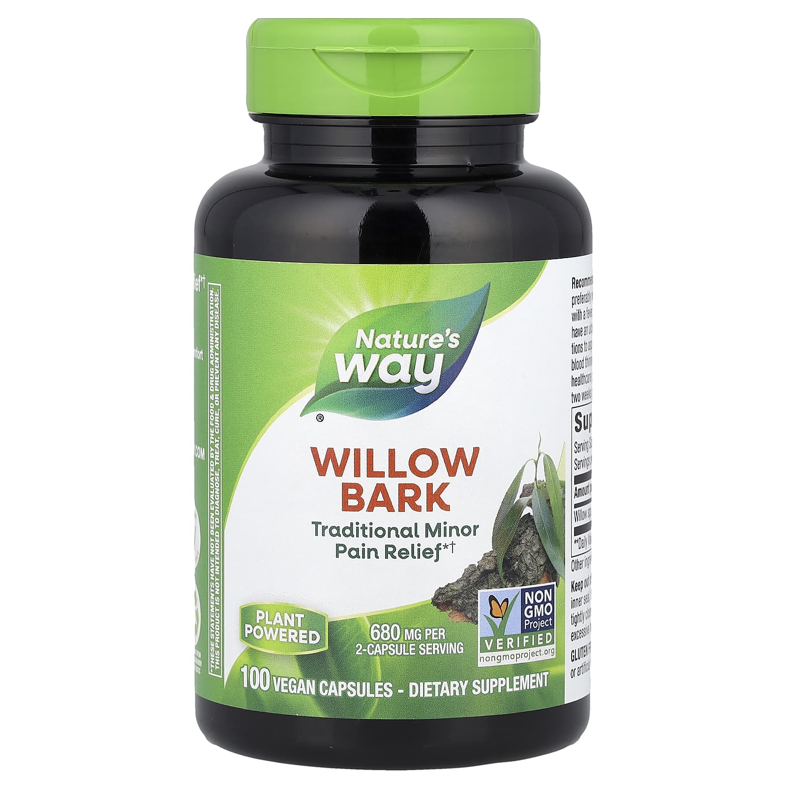 Nature's Way, Willow Bark, 100 Vegan Capsules (340 mg per Capsule) - Image 1