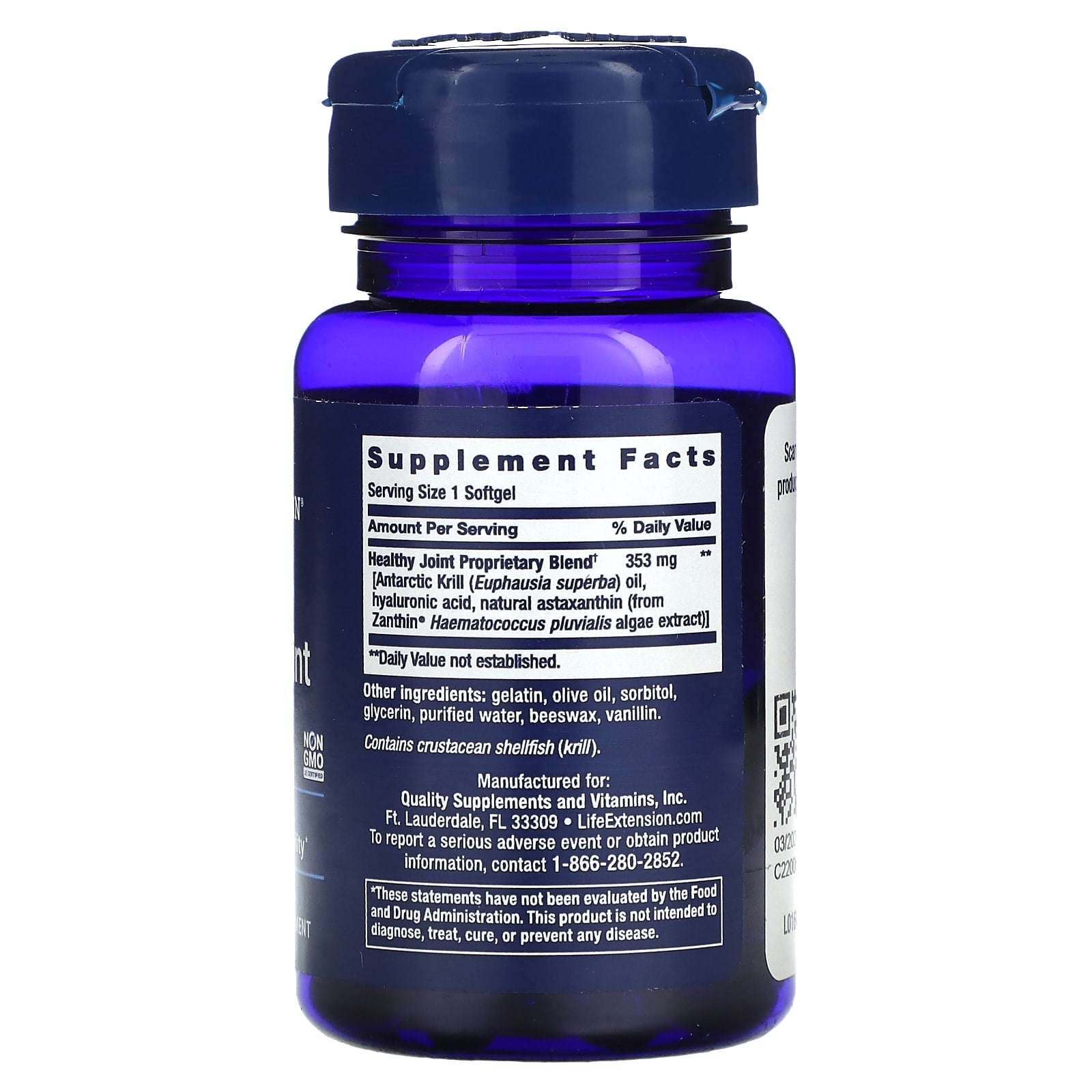 Life Extension, Krill Healthy Joint Formula, 30 Softgels - Image 2
