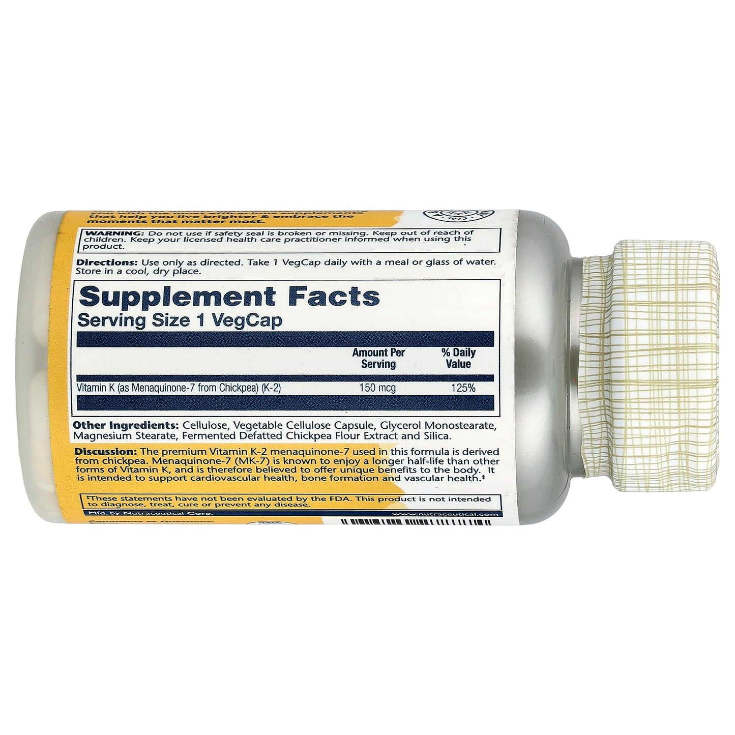 Solaray, Triple Strength, Vitamin K-2 Menaquinone-7, 150 mcg, 30 VegCaps - Image 2