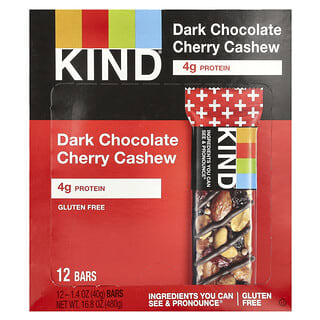 Dark Chocolate Cherry Cashew KIND Snacks, 12 Bars, Gluten Free, 1.4 oz Each