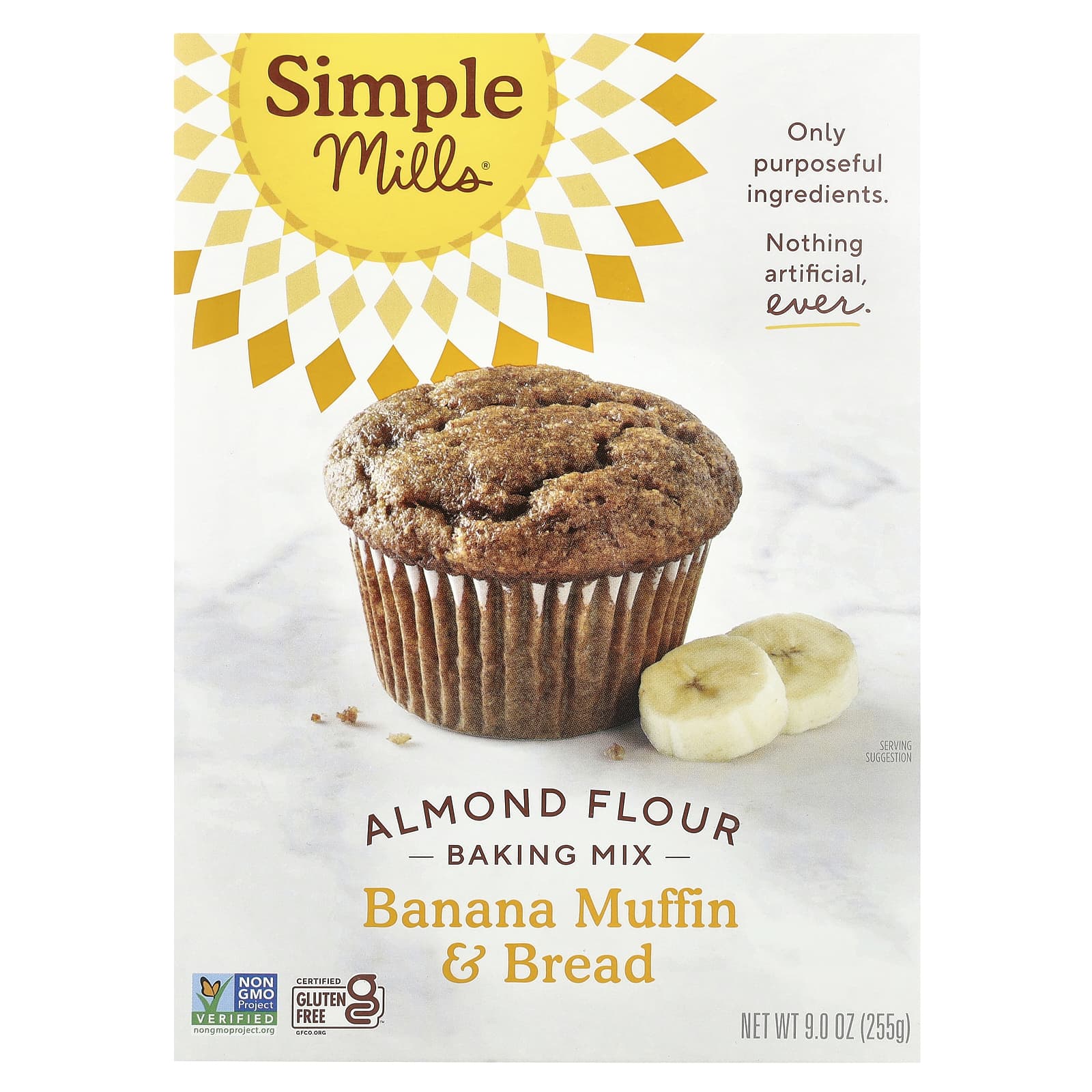 Simple Mills, Almond Flour Baking Mix, Banana Muffin & Bread, 9 oz (255 g) - Image 1