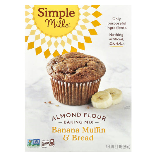 Simple Mills, Almond Flour Baking Mix, Banana Muffin & Bread, 9 oz (255 g) - Image 1