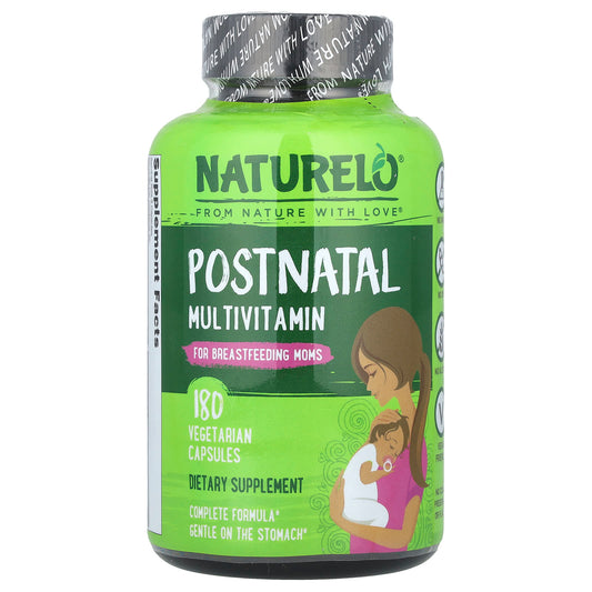 NATURELO, Postnatal Multivitamin for Breastfeeding Moms, 180 Vegetarian Capsules - Image 1