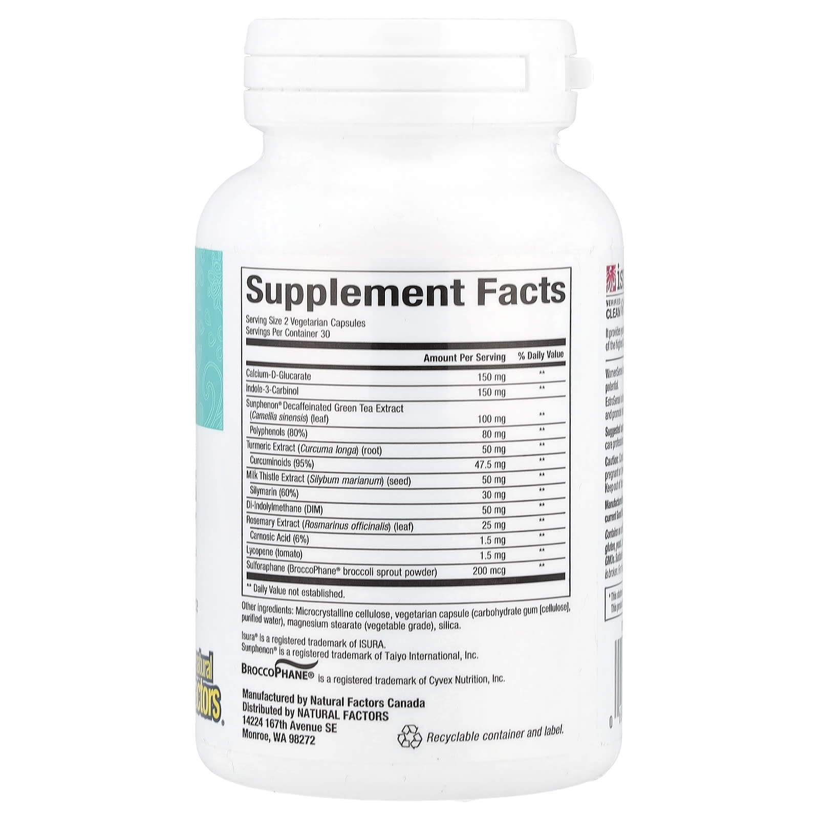 Natural Factors, WomenSense®, EstroSense®, Hormone Balancing, 60 Vegetarian Capsules - Image 2