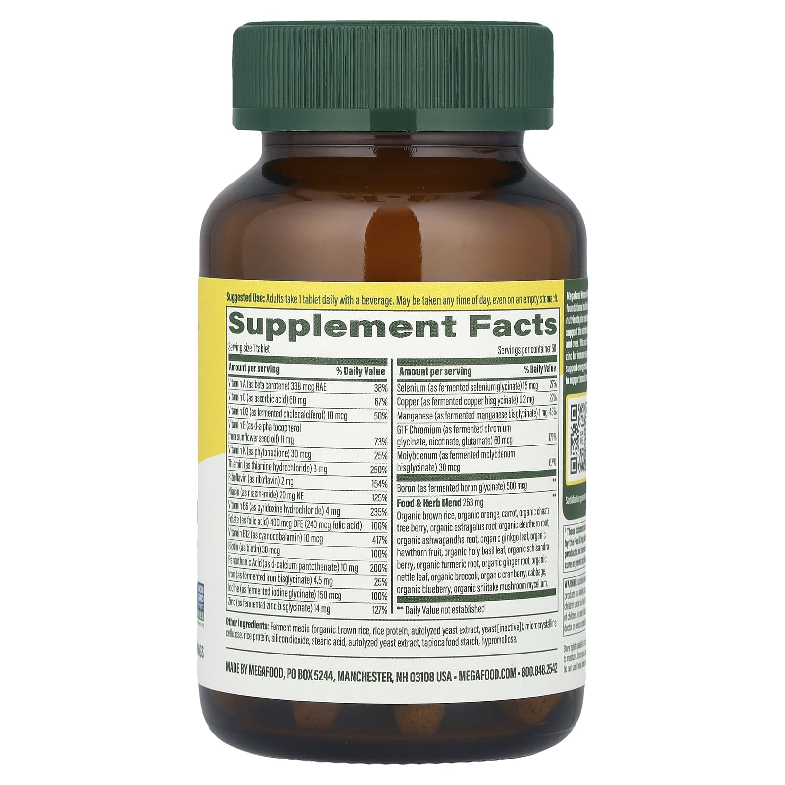 MegaFood, Women's 40+ One Daily Multivitamin, 60 Tablets - Image 2