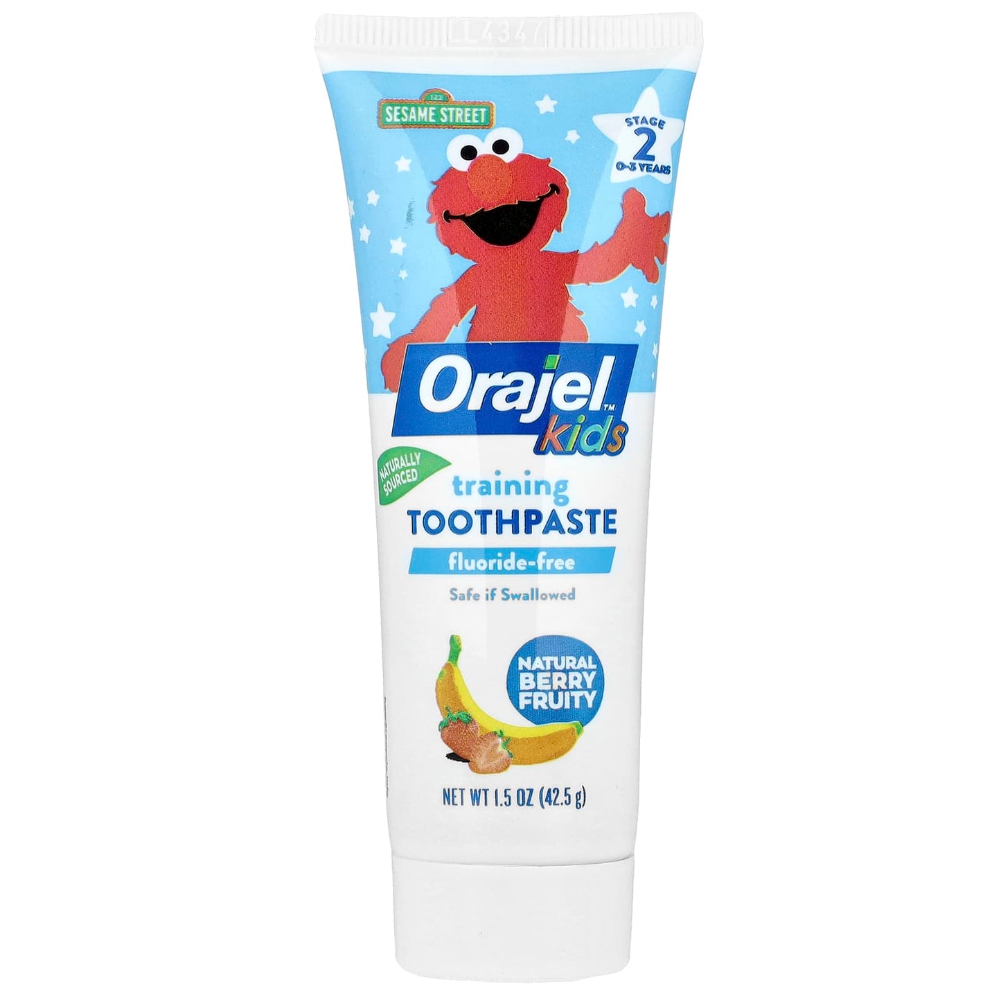 Orajel, Kids, Elmo Training Toothpaste, Fluoride-Free, 0-3 Years, Natural Berry Fruity, 1.5 oz (42.5 g) - Image 1