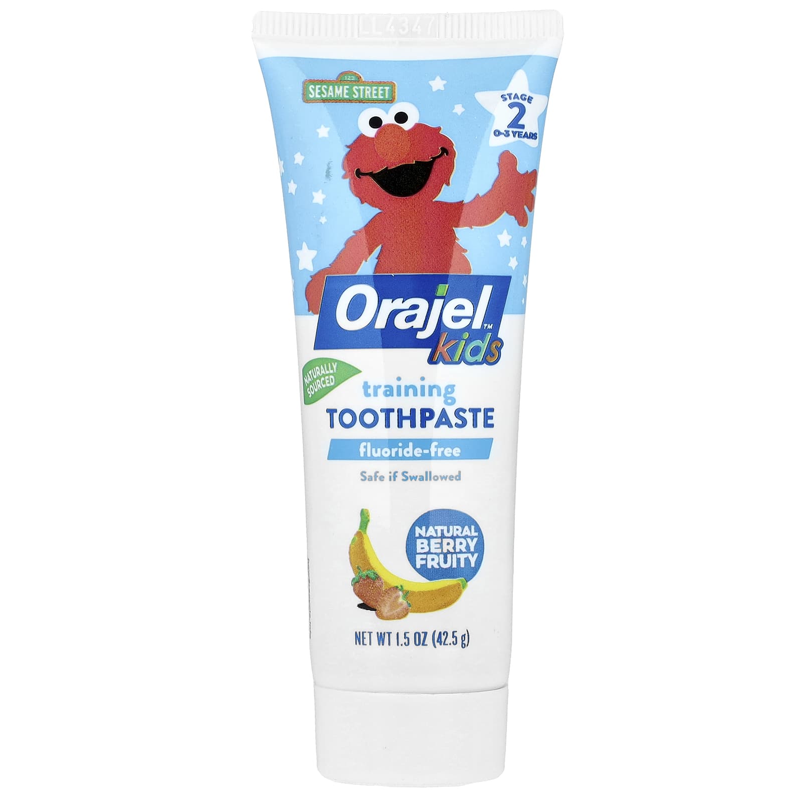 Orajel, Kids, Elmo Training Toothpaste, Fluoride-Free, 0-3 Years, Natural Berry Fruity, 1.5 oz (42.5 g) - Image 1