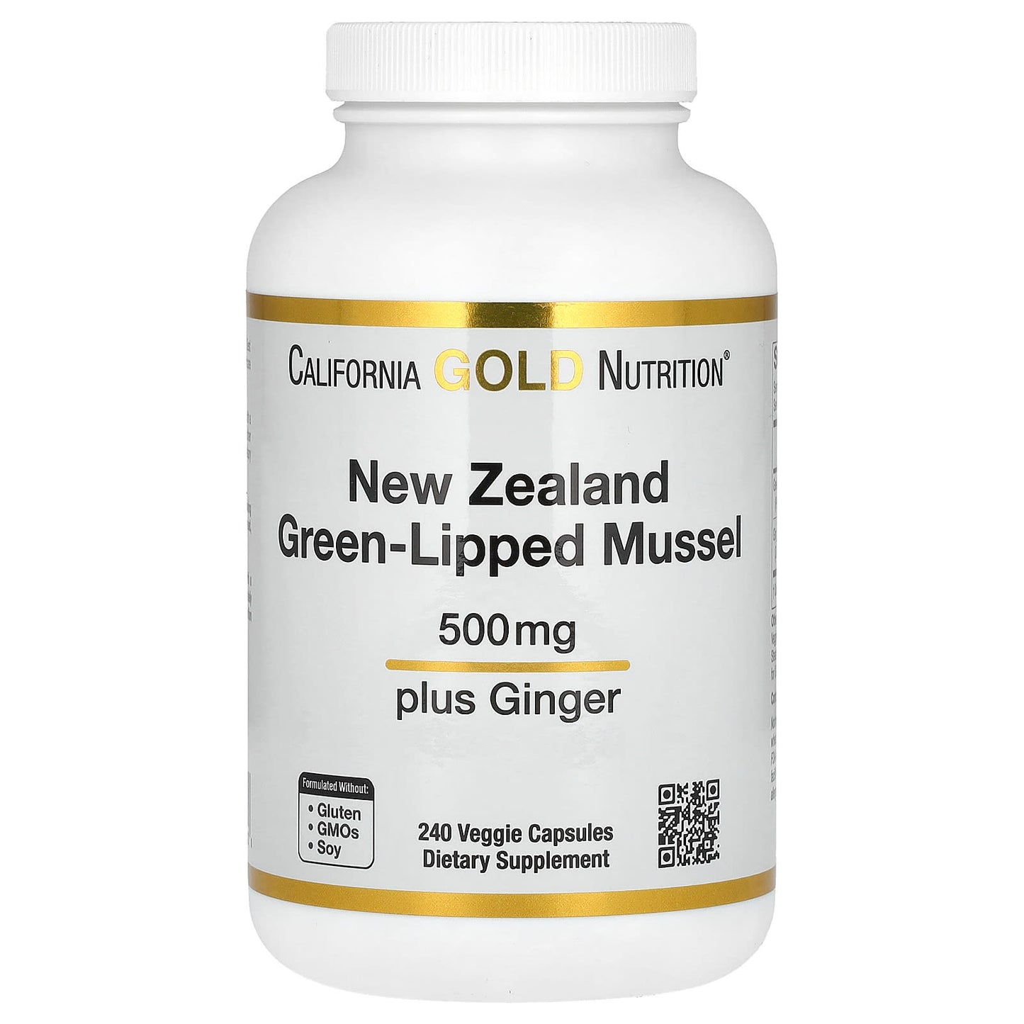 New Zealand Green-Lipped Mussel & Ginger Extract for Joint Relief | 500mg | 240 Capsules - Image 1