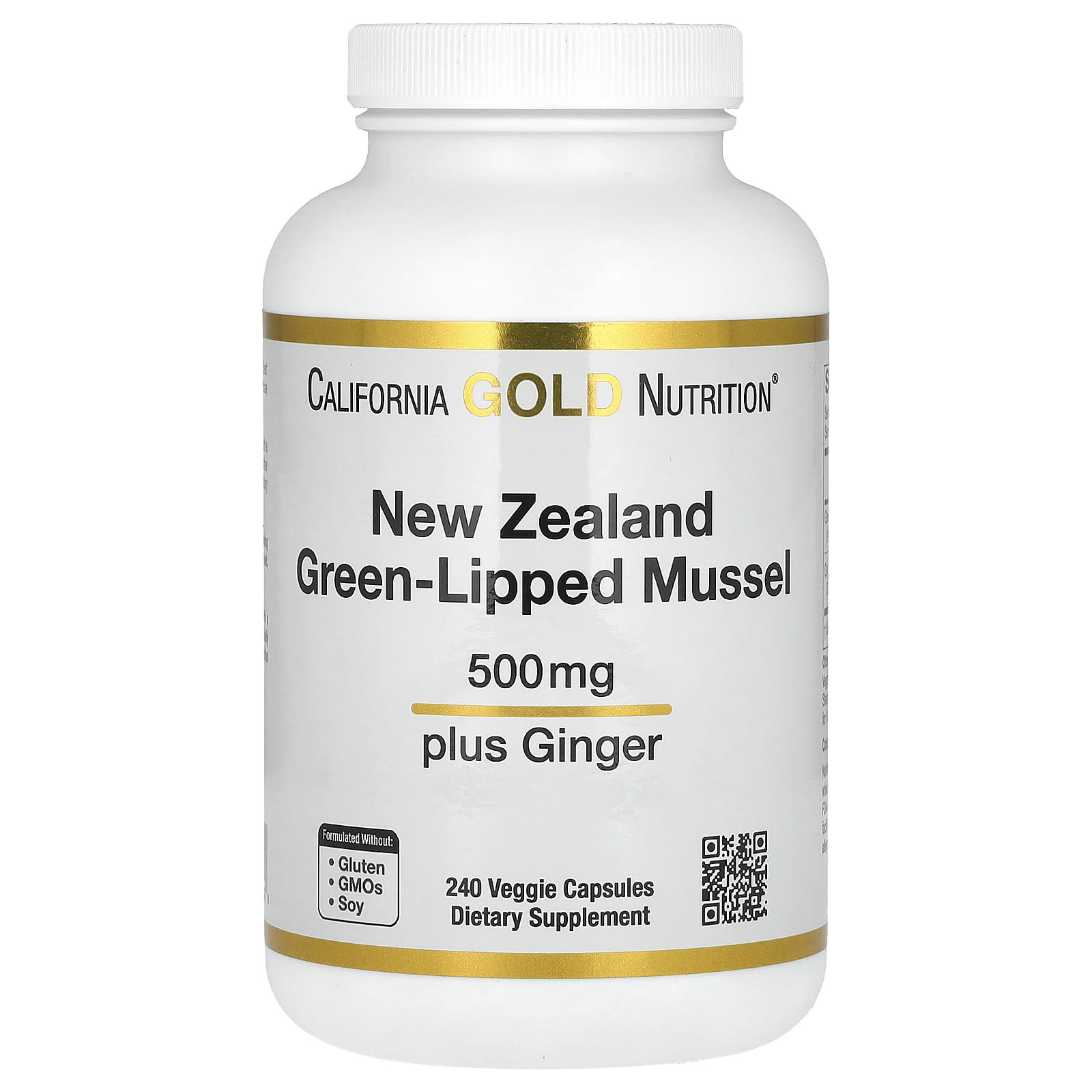 New Zealand Green-Lipped Mussel & Ginger Extract for Joint Relief | 500mg | 240 Capsules - Image 1