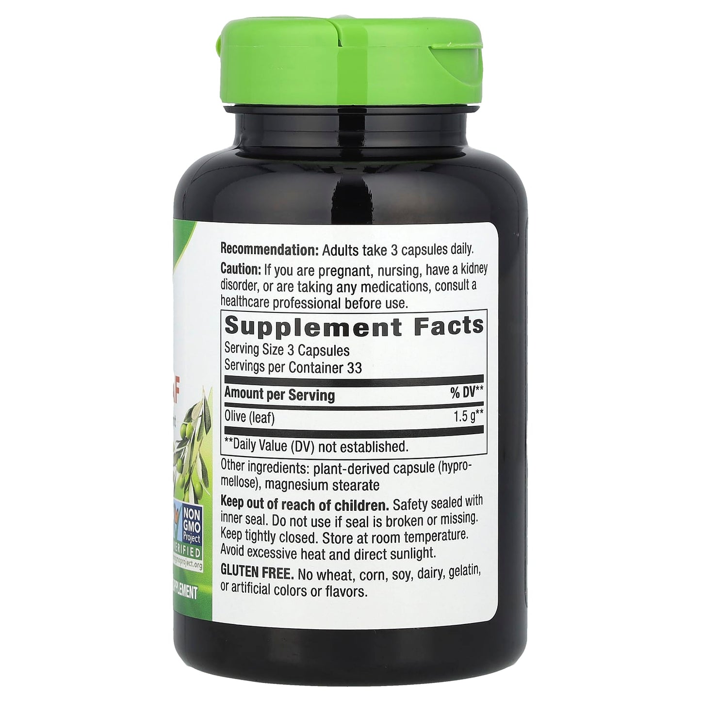 Nature's Way, Olive Leaf, 1,500 mg, 100 Vegan Capsules (500 mg per Capsule)