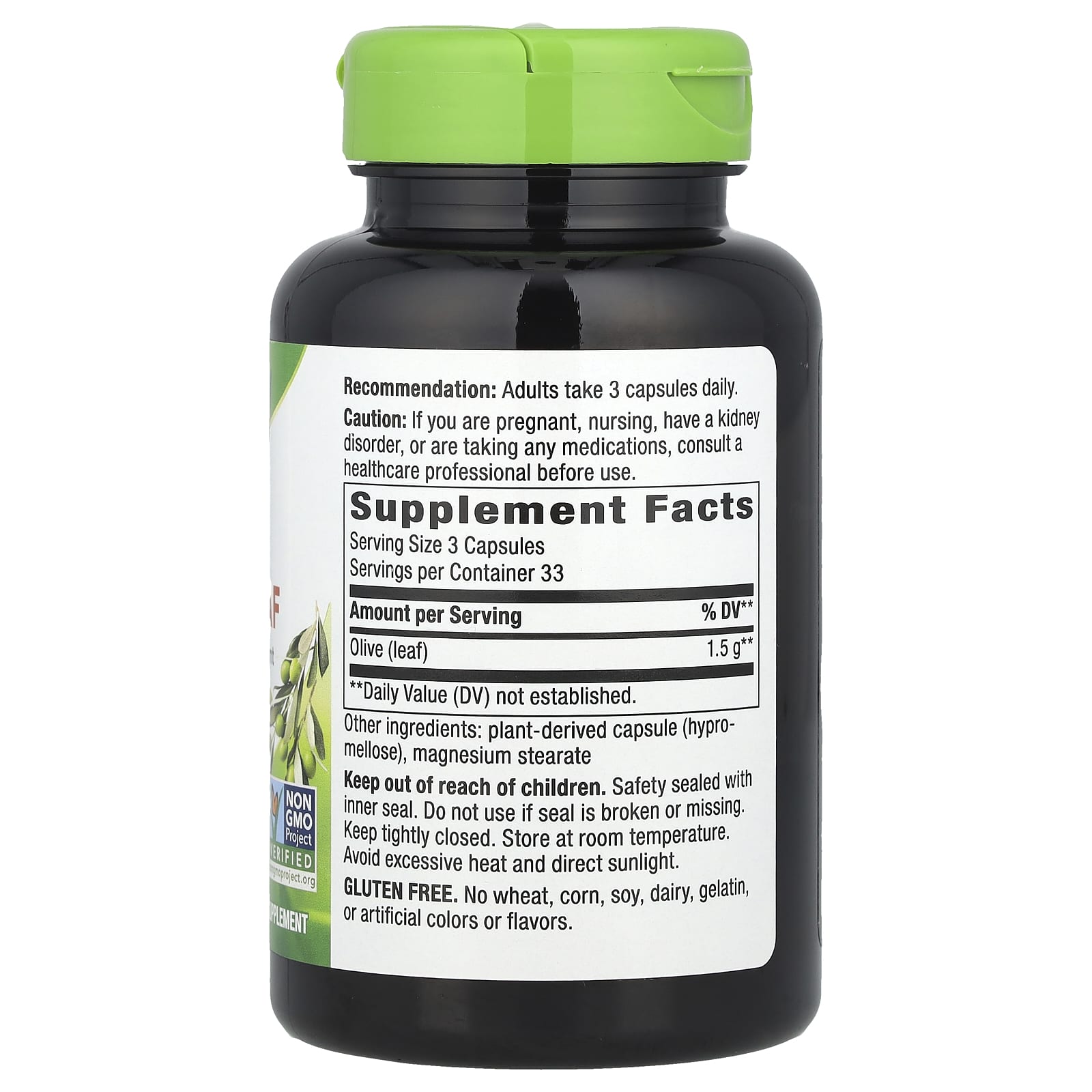 Nature's Way, Olive Leaf, 1,500 mg, 100 Vegan Capsules (500 mg per Capsule)
