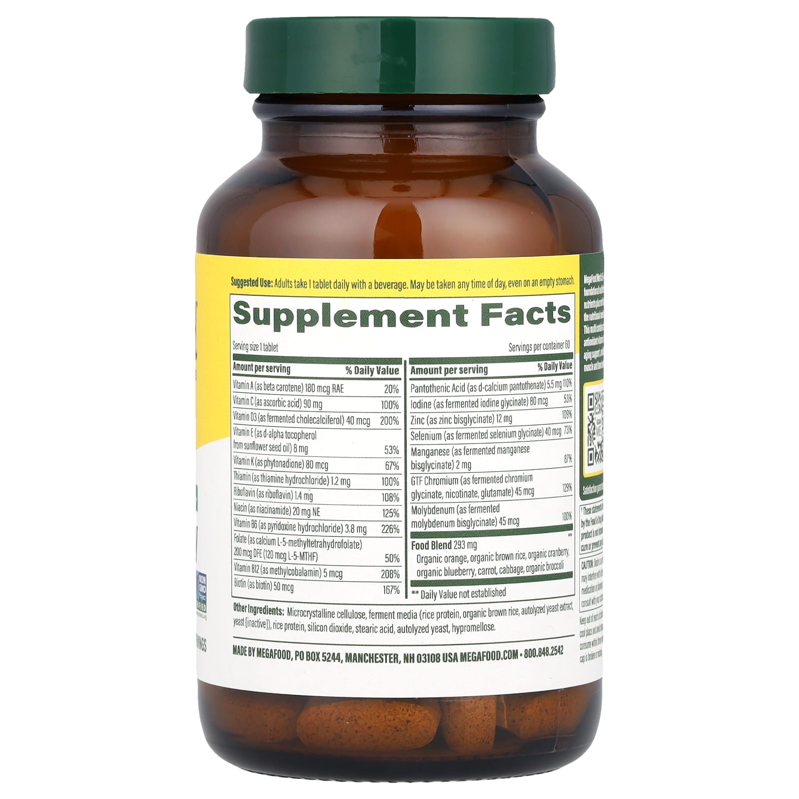 MegaFood, Men's 55+, One Daily Multivitamin, 60 Tablets - Image 2
