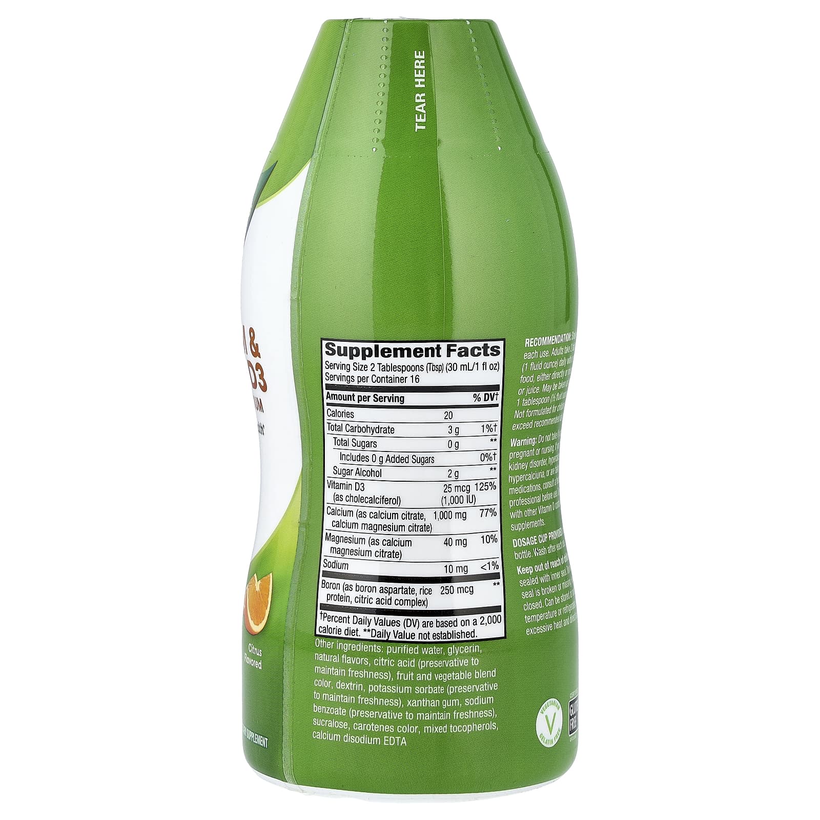 Nature's Way, Calcium & Vitamin D3 with Magnesium, Citrus, 16 fl oz (480 ml) - Image 2