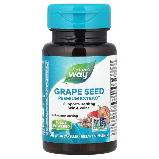 Nature's Way, Grape Seed Premium Extract, 100 mg, 30 Vegan Capsules - Image 1