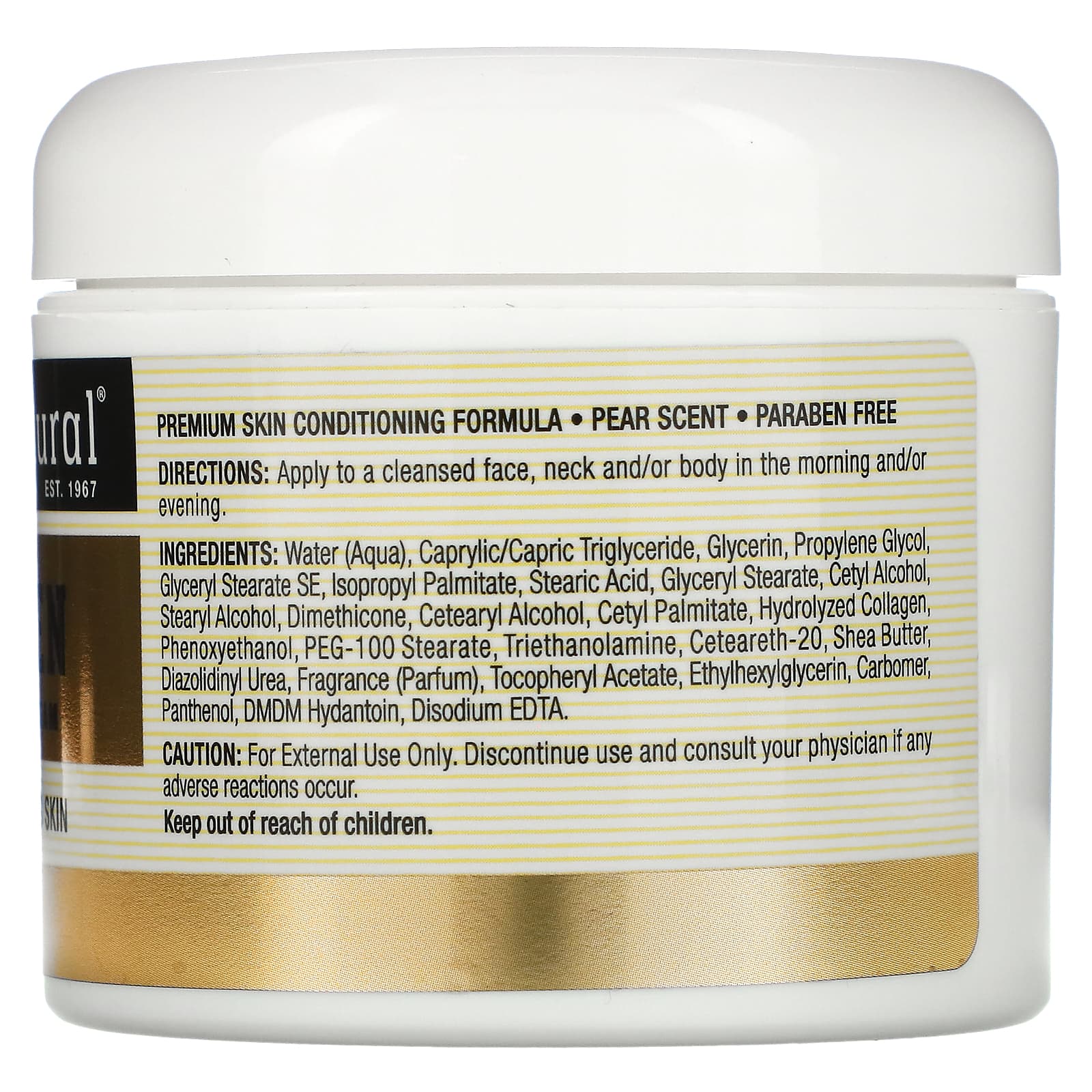 Mason Natural, Collagen Premium Skin Cream, Pear, 4 oz (114 g) - Image 2