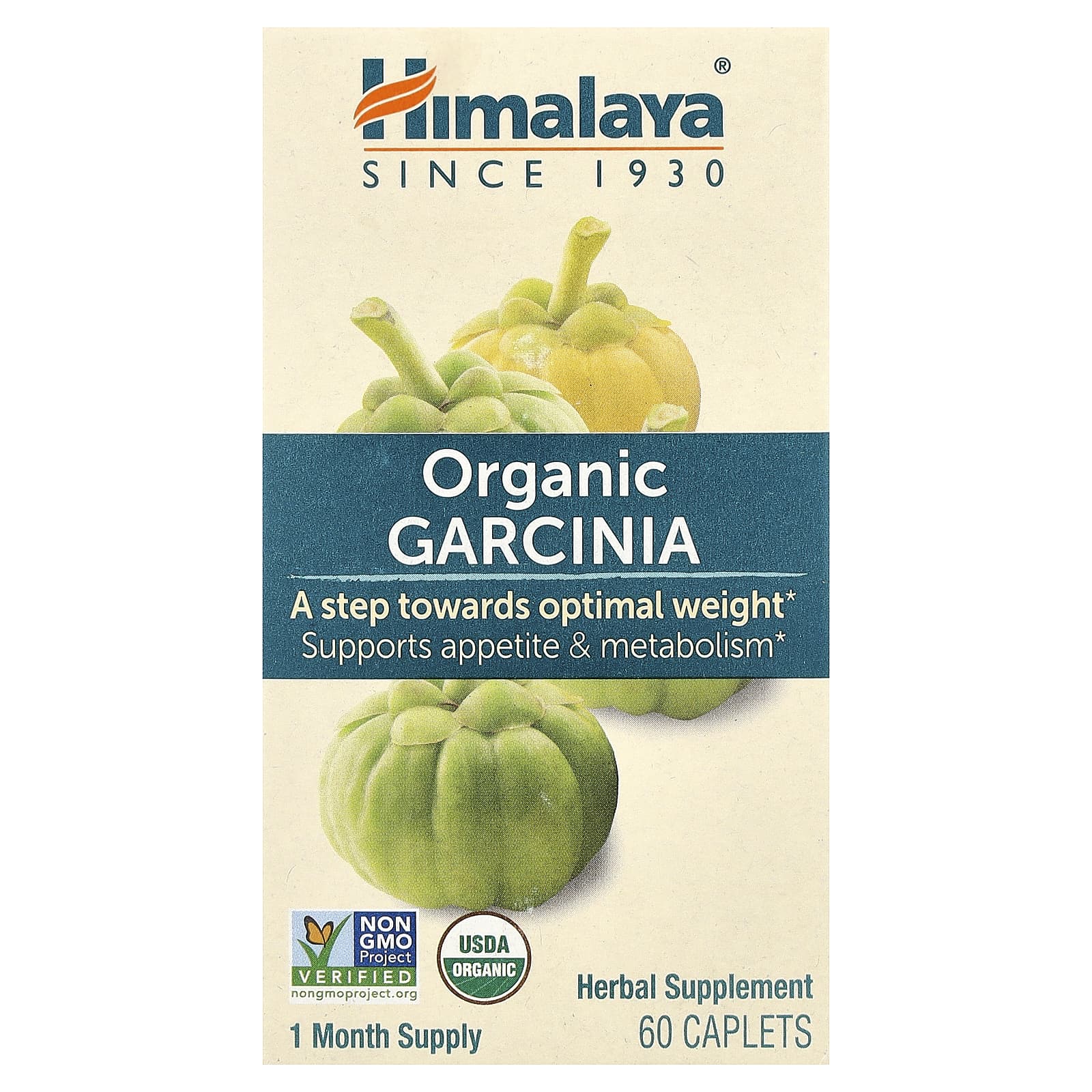 Himalaya Garcinia Weight Management Supplement, 60 Caplets, USDA Organic, Non-GMO - Image 1