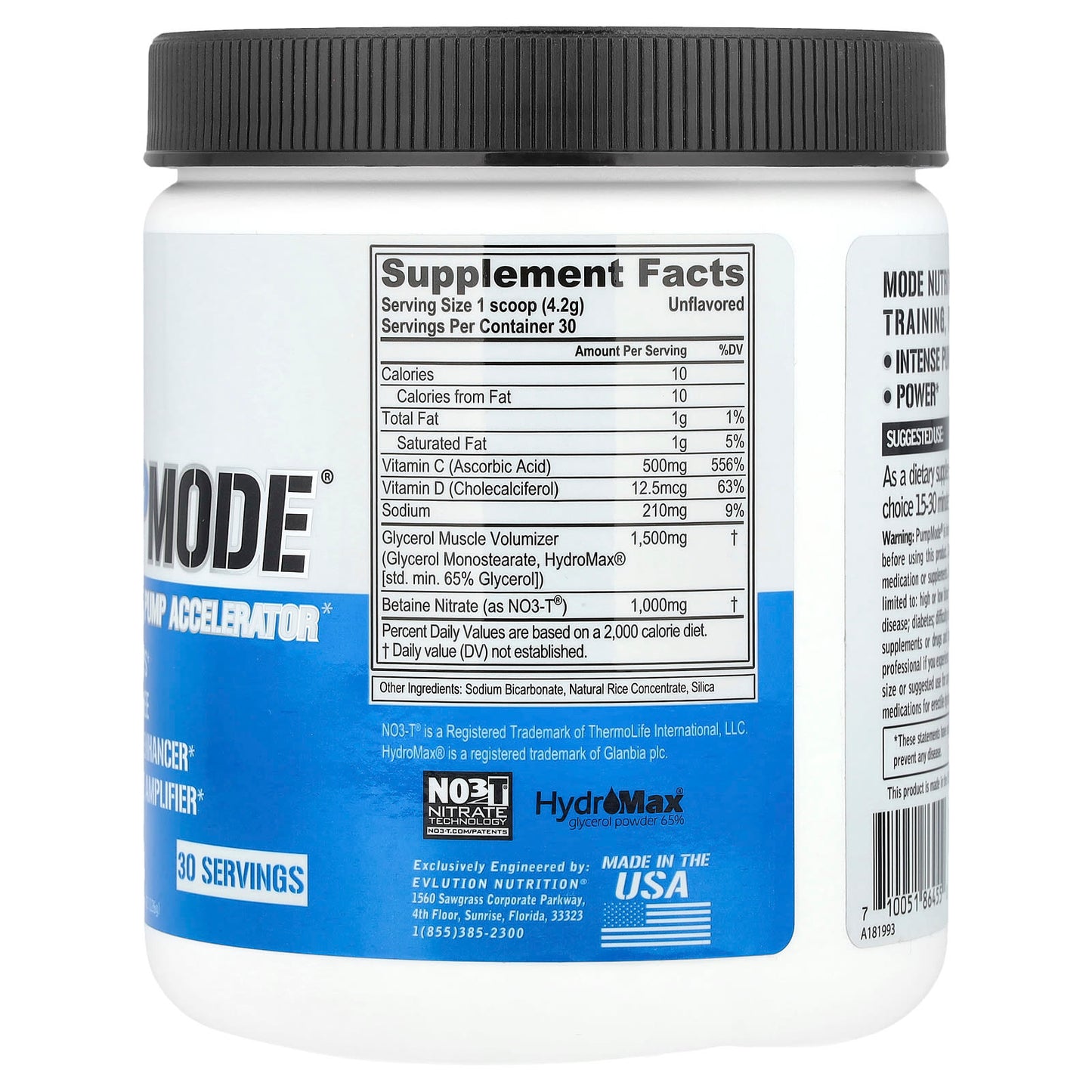 EVLution Nutrition PumpMode Unflavored Non-Stimulant Pump Accelerator - Image 2