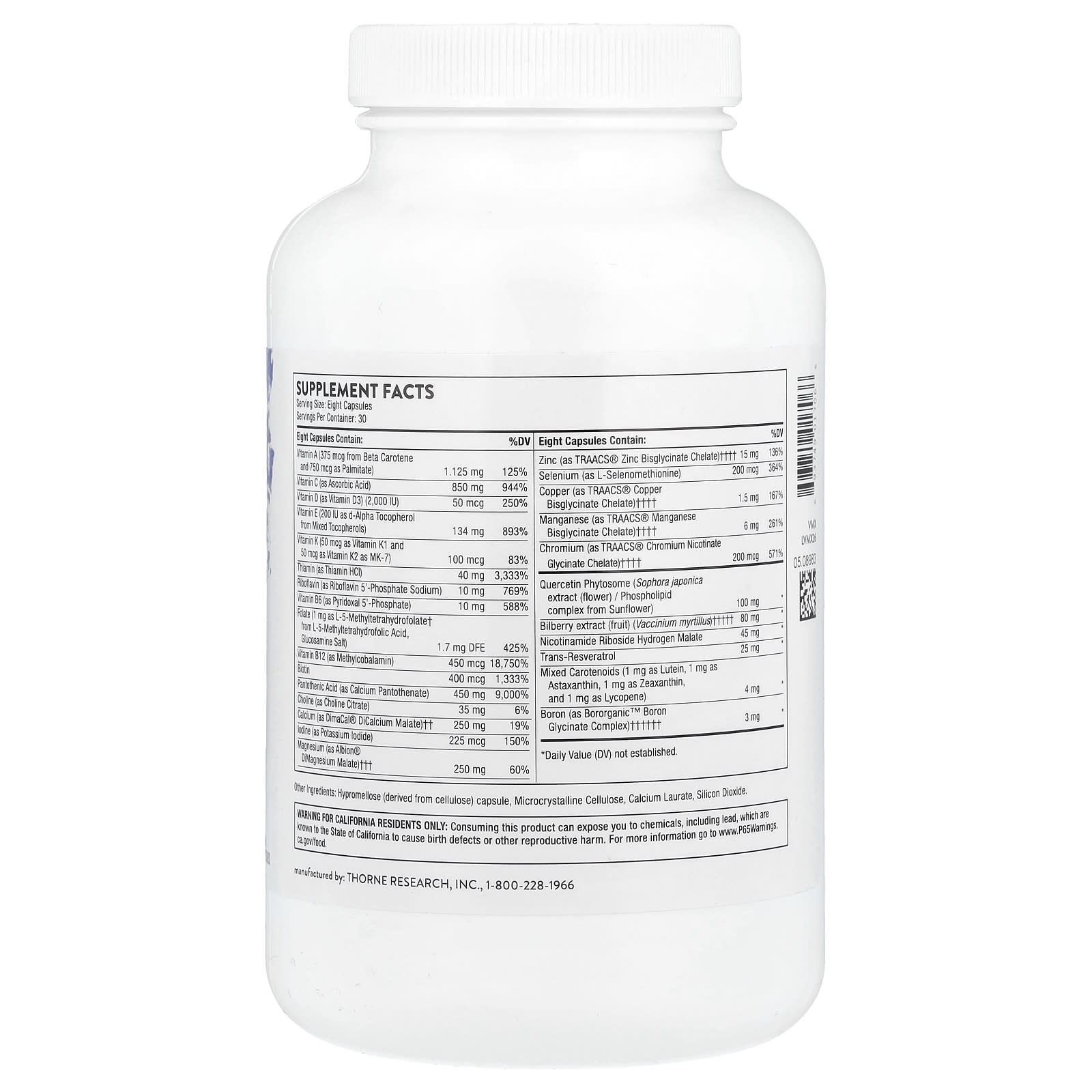 Thorne, Advanced Nutrients, 240 Capsules - Image 2