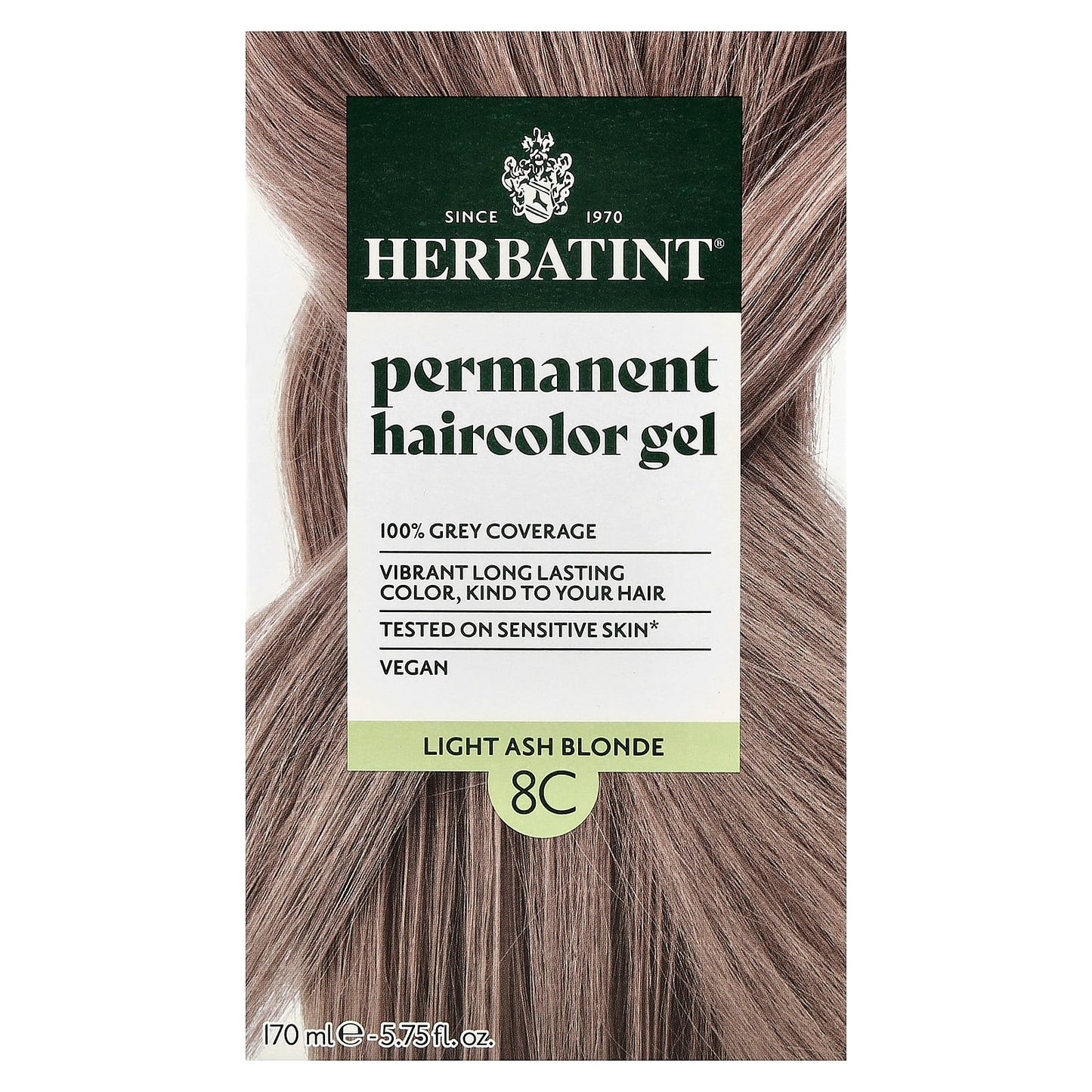Herbatint Permanent Haircolor Gel - 8C Light Ash Blonde - Image 1