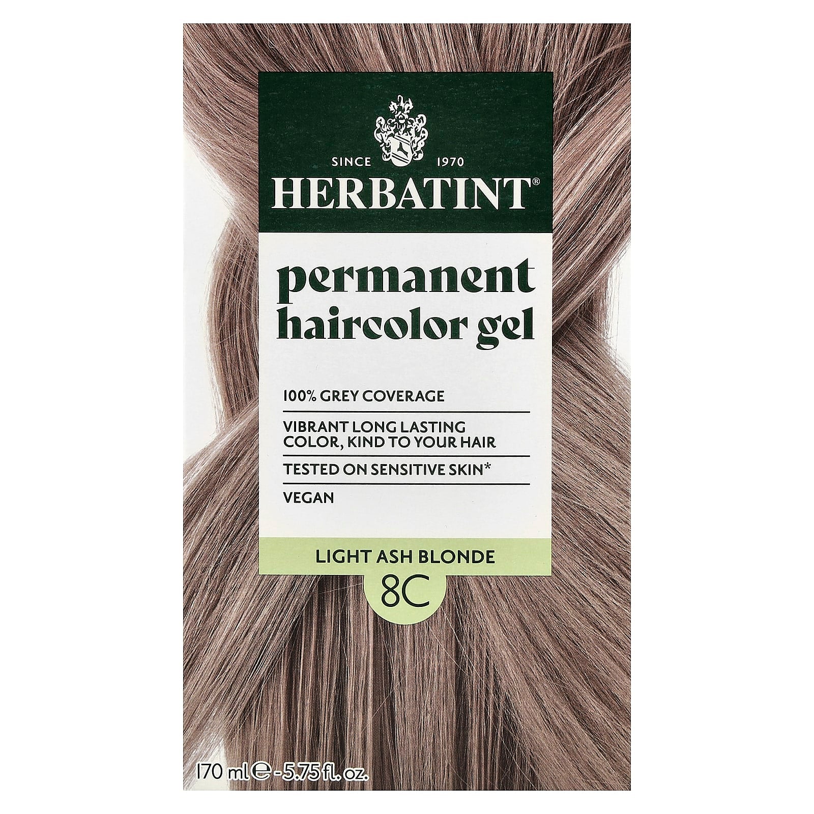 Herbatint Permanent Haircolor Gel - 8C Light Ash Blonde - Image 1