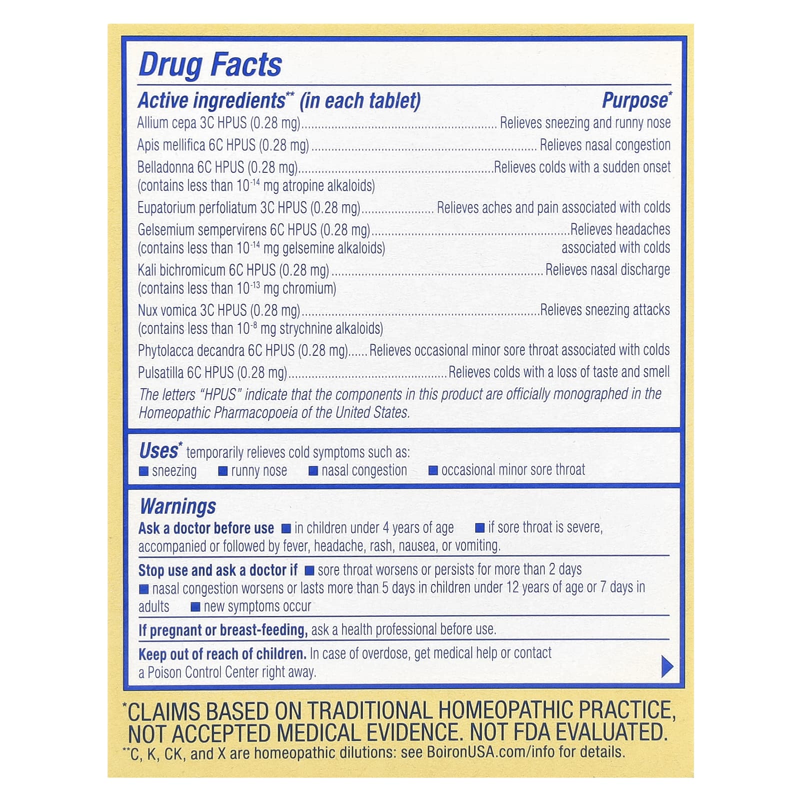 Boiron ColdCalm Meltaway Tablets - Natural Cold Relief for Kids & Adults - Image 2