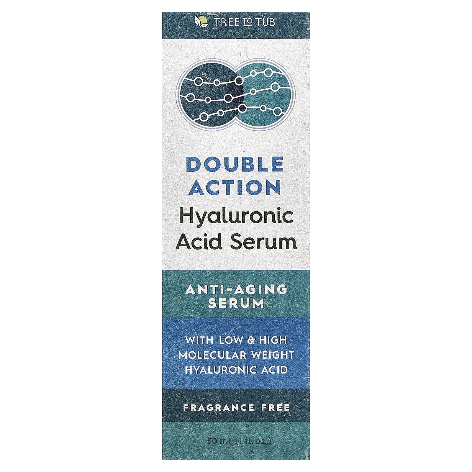 Tree To Tub, Double Action Hyaluronic Acid Serum, Fragrance Free, 1 fl oz (30 ml) - Image 2