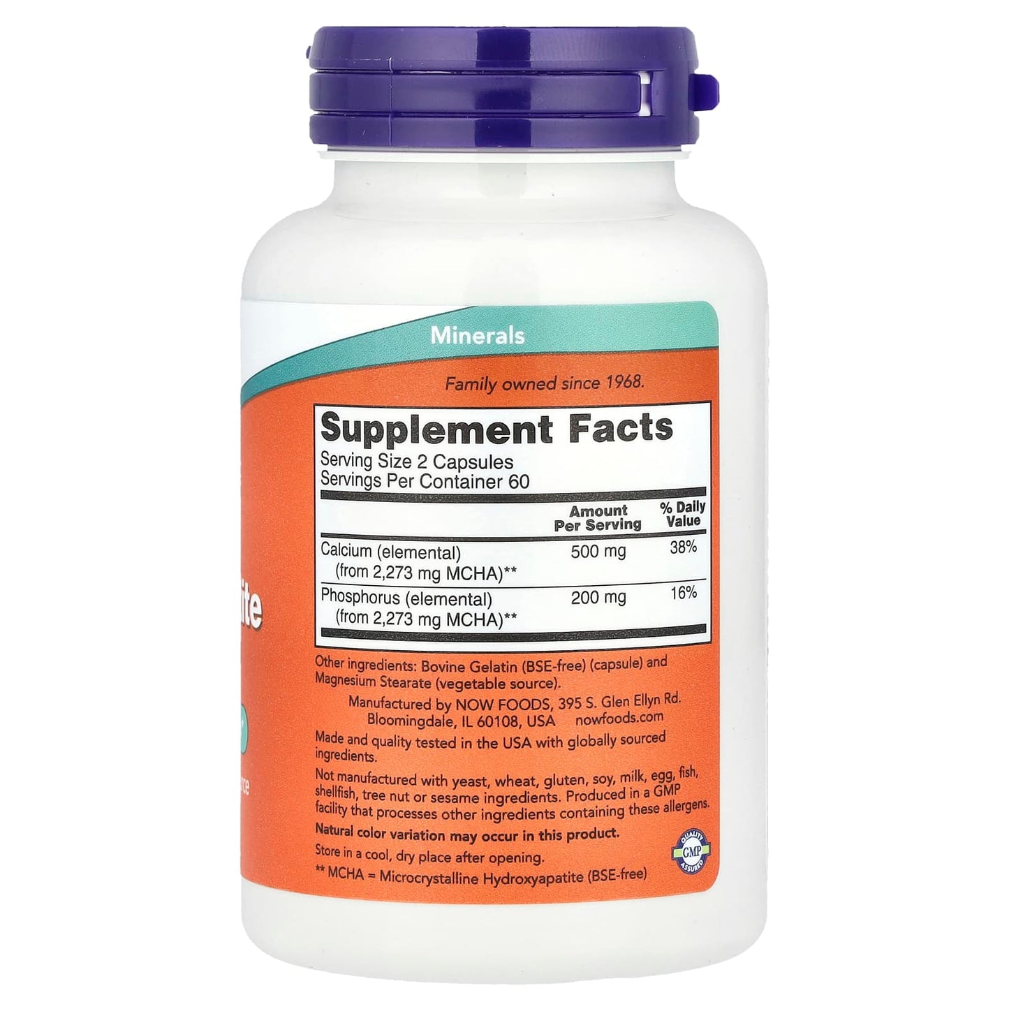 NOW Foods, Calcium Hydroxyapatite Caps, 120 Capsules - Image 2