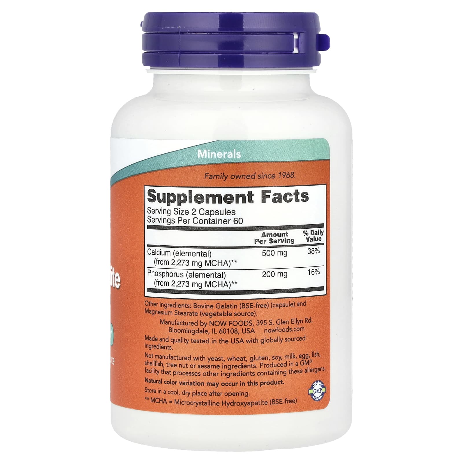 NOW Foods, Calcium Hydroxyapatite Caps, 120 Capsules - Image 2
