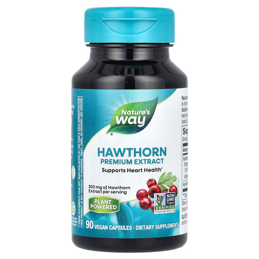 Nature's Way, Hawthorn, Premium Extract, 300 mg, 90 Vegan Capsules - Image 1