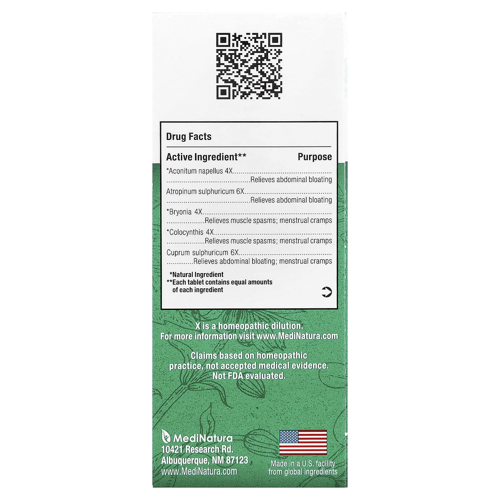 MediNatura, BHI, Spasm Pain, 100 Tablets - Image 2