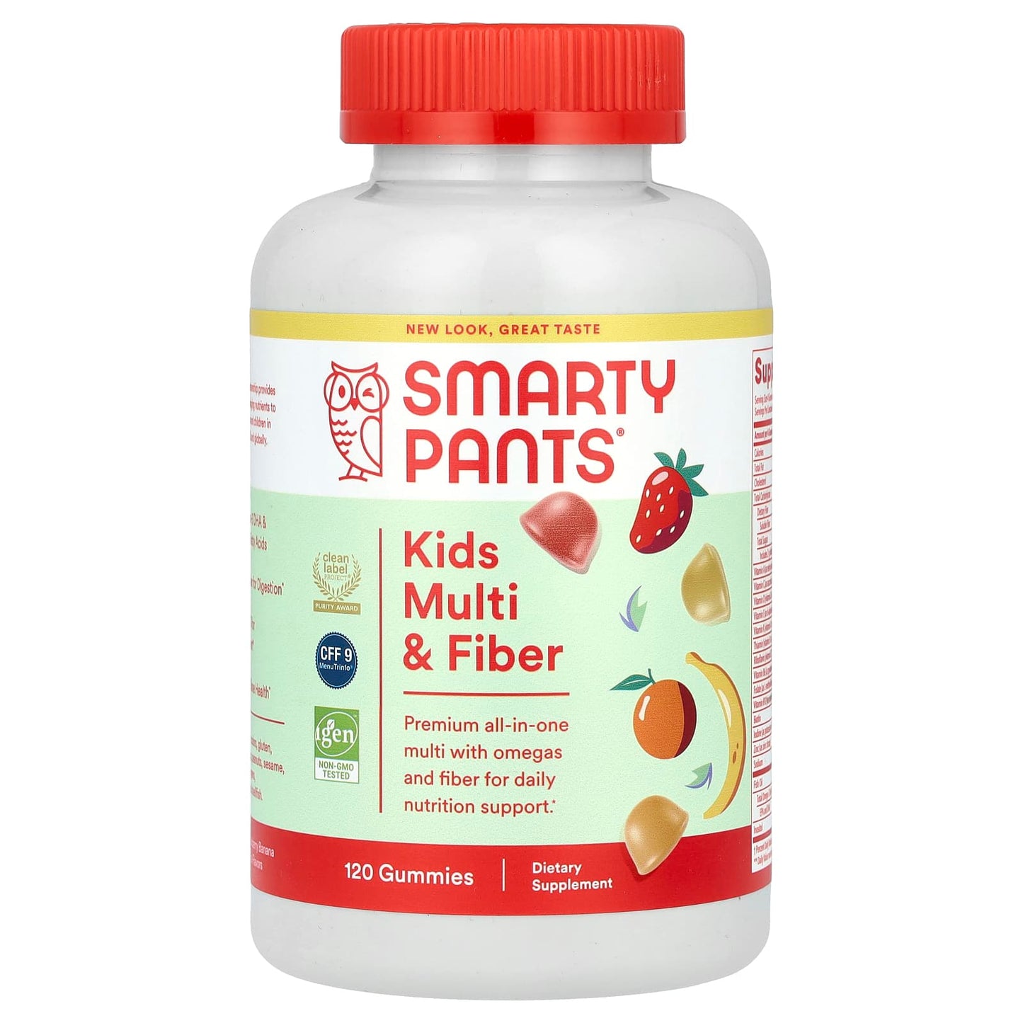 SmartyPants, Kids Multi and Fiber, Lemon, Orange & Strawberry Banana, 120 Gummies - Image 1