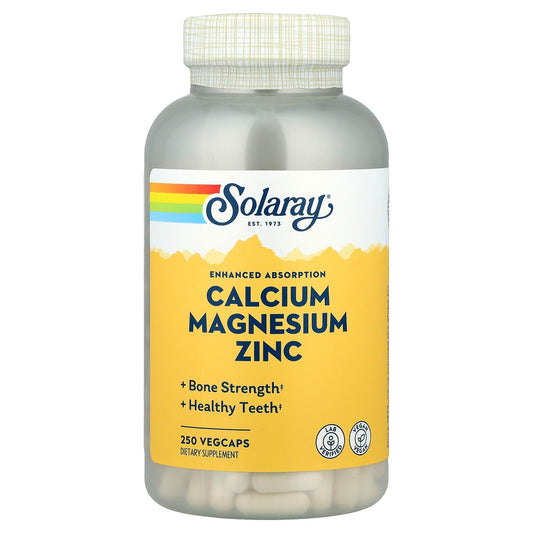 Solaray, Calcium Magnesium Zinc, 250 VegCaps - Image 1