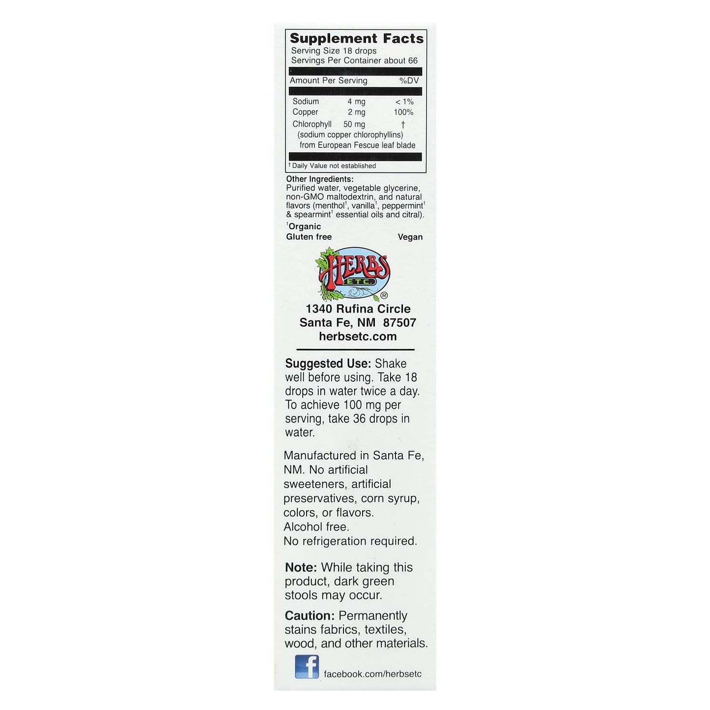 Herbs Etc., ChlorOxygen®, Chlorophyll Concentrate, Alcohol Free, Mint, 1 fl oz (30 ml)