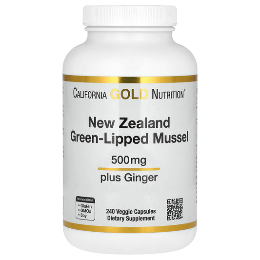 New Zealand Green-Lipped Mussel & Ginger Extract for Joint Relief | 500mg | 240 Capsules - Image 1