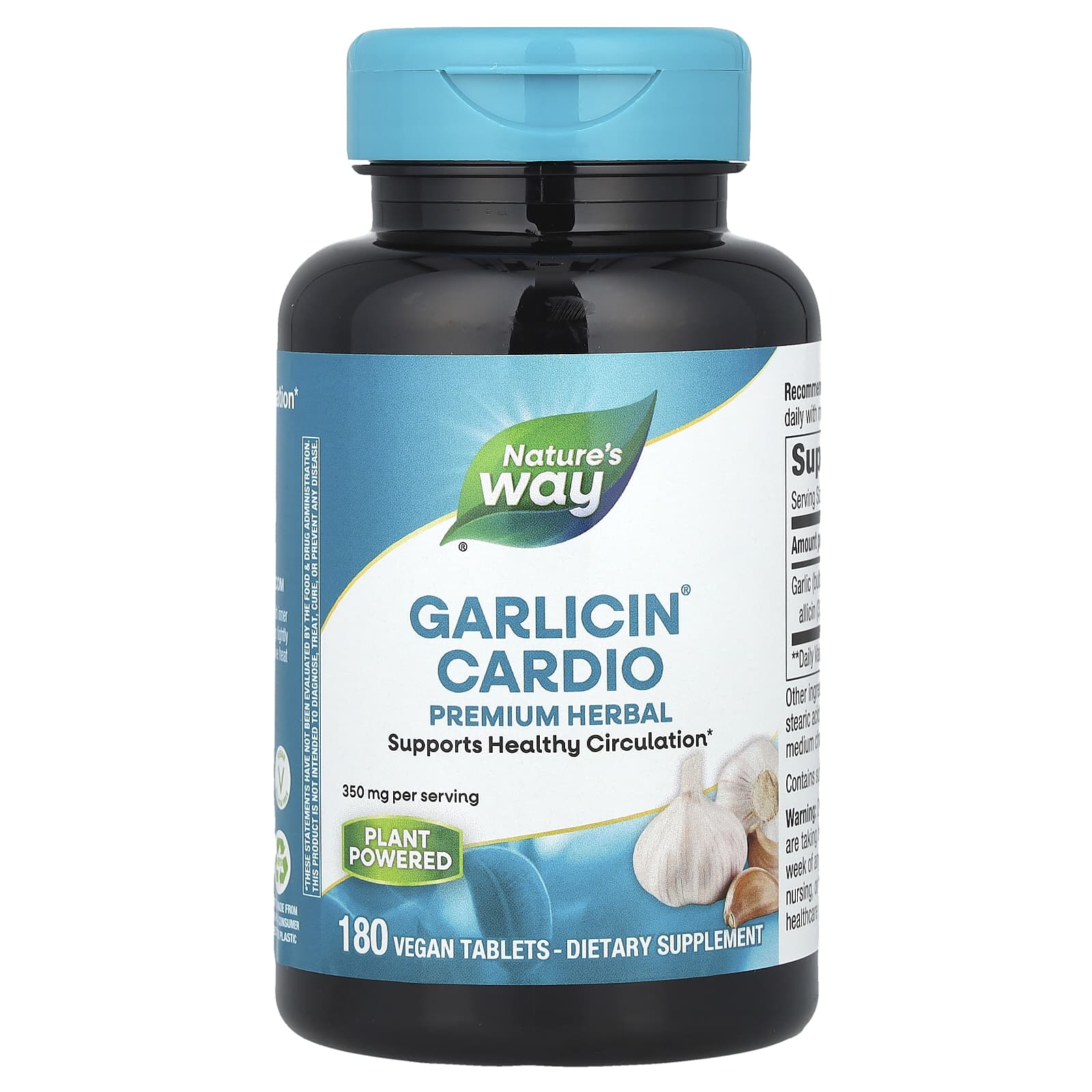 Nature's Way, Garlicin® Cardio, 350 mg, 180 Vegan Tablets - Image 1