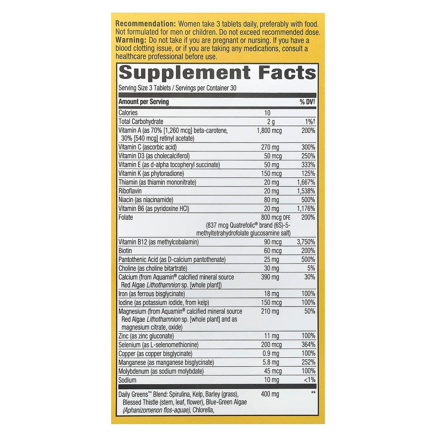 Nature's Way, Alive! Max3 Potency, Women's Complete Multivitamin, 90 Tablets - Image 2